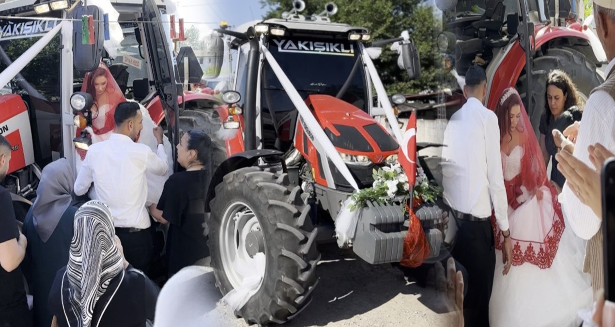 Osmaniye'de traktör, gelin arabası oldu - Sözcü Gazetesi